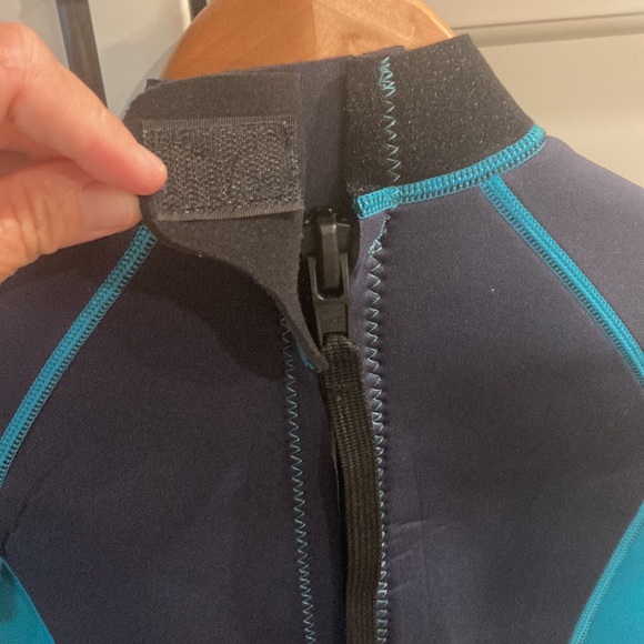 NWT Kids 3mm Neoprene size 10 wetsuit navy & turquoise - Picture 5 of 11